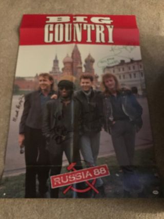 Rare Big Country Russia 88 Poster Signed By The Band