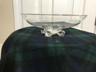 Steuben Signed 10 3/4” Crystal Bowl Scrolled Footed