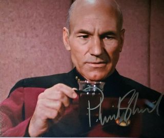 Patrick Stewart Hand Signed 8x10 Photo W/ Holo Star Trek Enterprise