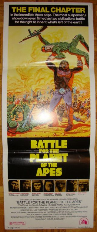 Battle For The Planet Of The Apes - Sci - Fi - J.  Lee Thompson - R.  Mcdowall - Insert (14x36