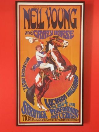 Neil Young Lucinda Williams Saratoga 1997 Concert Poster Masse