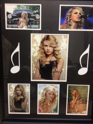 Taylor Swift Photos Signed Autograph W/coa & Framed 24x30