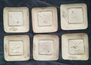 6 ANTIQUE VICTORIAN AESTHETIC BUTTER PATS - 2 3/4 