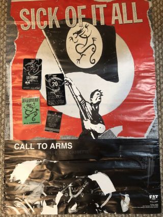Nyhc Sick Of It All Call To Arms 1998 Poster Plus 4 Tour Access Passes