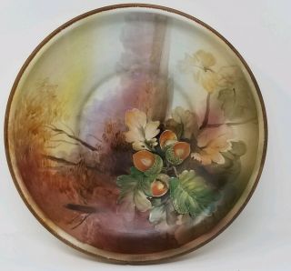 Vintage Nippon - Morimura Hand Painted Acorn Footed Bowl 9 "