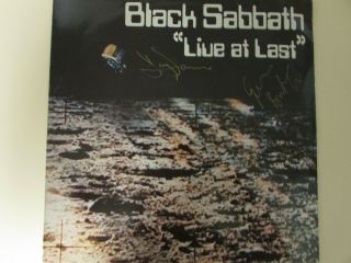 1980 Black Sabbath Live At Last Import Lp Signed By T.  Iommi & G.  Butler