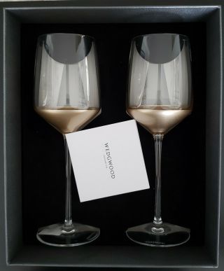 Wedgwood Arris Wine Glasses Set Of 2 Glasses Lead Crystal Msrp $170 Freight