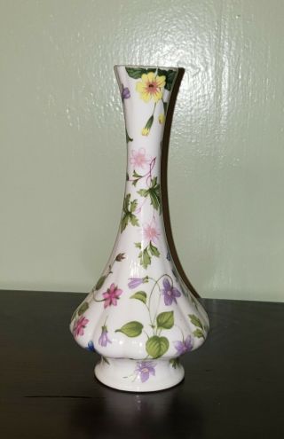 Rosina - Queens Country Meadow England Floral Fine Bone China Bud Vase 7 "