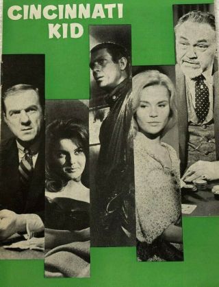 The Cincinnati Kid Steve Mcqueen Ann - Margret 1965 Vtg Old Danish Movie Program