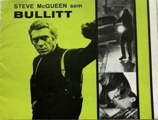 Bullitt Steve Mcqueen Jacqueline Bisset Robert Vaughn 1968 Danish Movie Program
