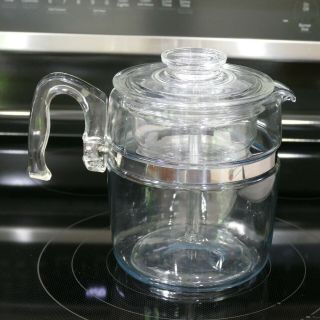 Pyrex Flameware Stovetop 9 - Cup Percolator 7759 Glass Coffee Pot Complete