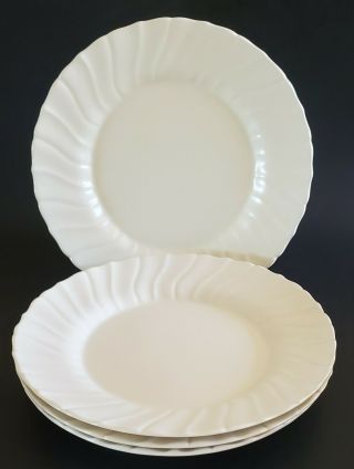Franciscan Ware Coronado Dinner Plate White 10 1/2 " Made In California Usa (4)
