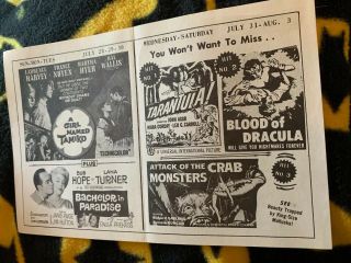 Attack Of The Crab Monsters Tarantula Blood Of Dracula Drive In Movie Flyer 2