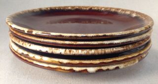 VG VINTAGE HULL BROWN DRIP GLAZE OVEN PROOF USA DINNER PLATE 10 1/2 