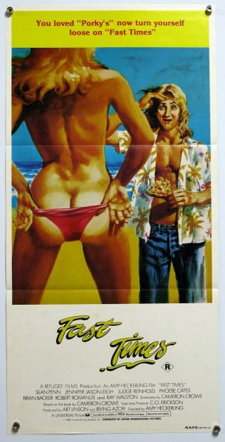 Fast Times At Ridgemont High Sean Penn Great Bikini Art Aus Daybill 1982
