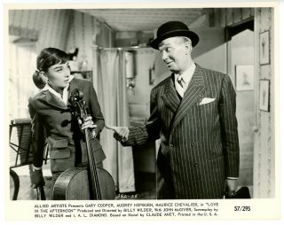Audrey Hepburn,  Maurice Chevalier Orig Movie Photo 1957 Love In The Afternoon
