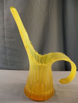 Fostoria Heirloom Vaseline Opalescent Glass Pitcher Vase