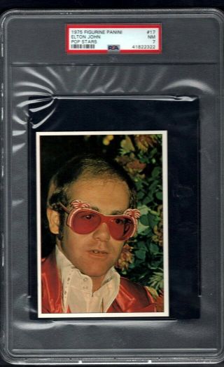1975 Elton John Psa 7 Figurine Panini Pop Stars 17 Low Pop
