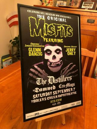 Big 11x17 Framed The Misfits " Live In Denver 2019 " Concert Tour Lp Cd Poster
