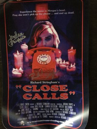 Close Calls Cult Horror Movie Poster Signed