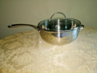 Princess House 4qt Sauce Pan With Lid Handle 18/10 Stainless Steel Induction