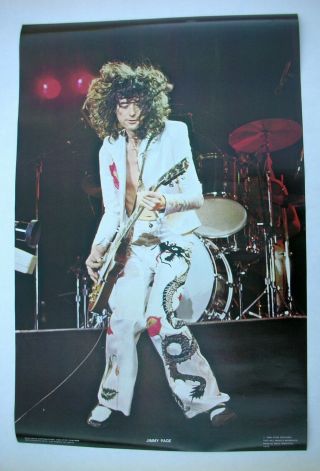 Led Zeppelin Jimmy Page Classic Live Stage Shot Poster 1977 Usa - 410