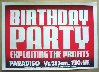 The Birthday Party 1983 Concert Poster Paradiso Amsterdam Nick Cave