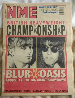 Nme Blur Vs Oasis British Heavyweight Championship Britpop 12th August 1995 Ex