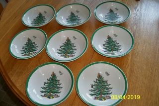 8 Spode Christmas Tree S3324 England Cereal Oatmeal Bowls