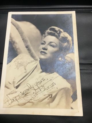 Vintage 5x7” Autographed Photo Of Actress Claire Trevor