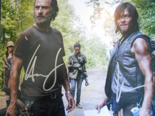 The Walking Dead - Andrew Lincoln & Norman Reedus 10 X 8 Autographs W/loa