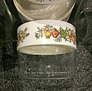 5 Piece Vintage PYREX Glass SPICE OF LIFE Stackable Canisters Set,  CORNING WARE 2