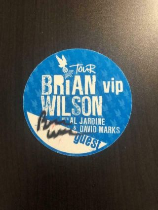 Beach Boys Brian Wilson Autographed Tour Vip Pass Never Peeled