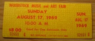 1969 Woodstock Festival Sunday Ticket W Mini Poster Hendrix Neil Young