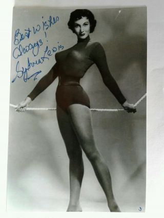 Sylvia Lewis Hand Signed Autograph 4x6 Photo - Sexy 1950 