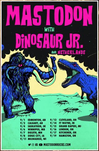 Mastodon | Dinosaur Jr 2018 Tour Ltd Ed Rare Poster,  Metal Rock Poster