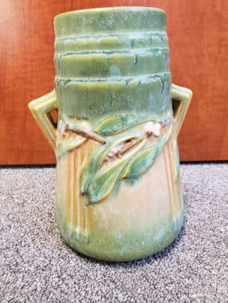 Vintage Pottery Green Vase,