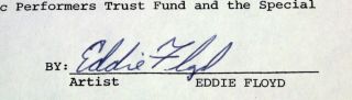 Signed Soul R&b Music Contract - - Eddie Floyd - I 