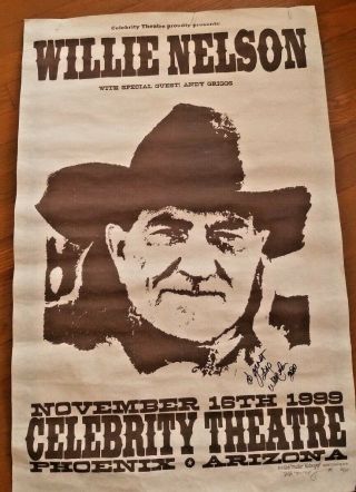 Willie Nelson Signed Poster 1999 53/100 Poster By Rob 