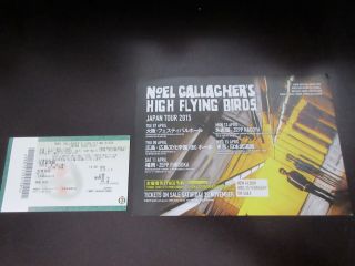 Noel Gallagher 2015 Japan Tour Flyer With Ticket Stub Oasis High Flying Birds