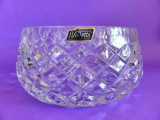 Violetta 24 Lead Crystal Bowl,  Polish Vintage Hand Cut Crystal Serving Bowl
