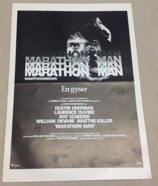" Marathon Man " Dustin Hoffman Old Press Release Kit Danish Version Movie Info