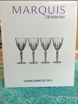 Marquis By Waterford Sparkle Wine Glasses Set Of 4 Nib