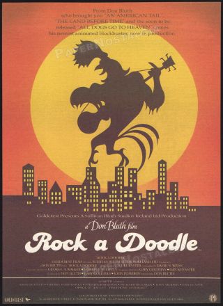 Rock - A - Doodle_original 1989 Trade Ad Promo / Poster_don Bluth_glen Campbell