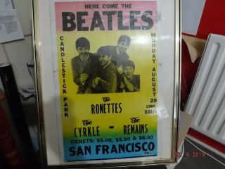 San Francisco 1966 The Beatles Concert Announcement Poster Beatles Last Ever.  ?