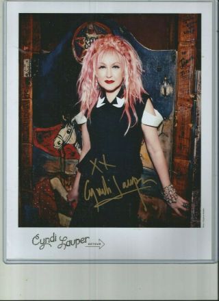 Cyndi Lauper Hand Signed Autographed 8x10 Color Photo