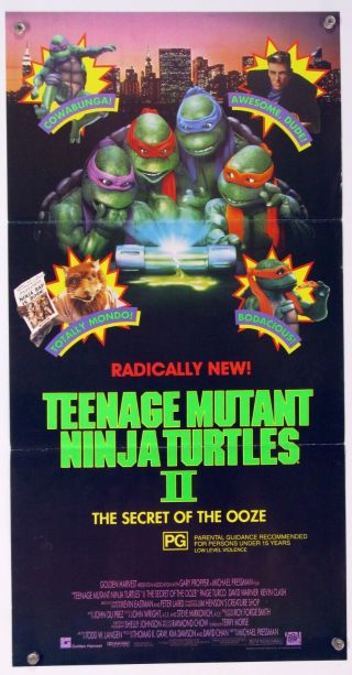 Teenage Mutant Ninja Turtles Ii Secret Of The Ooze Australian Daybill 1991