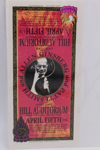 Allen Ginsberg And Patti Smith Hill Auditorium Handbill,  Flyer