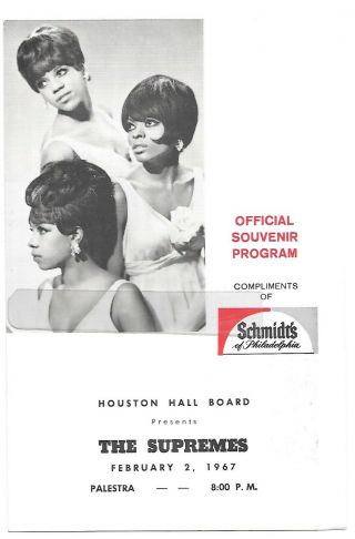 Supremes Diana Ross 1967 Program Florence Ballard Motown University Pennsylvania