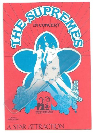 Supremes Jean Terrell Advertising Card Flyer In Concert Lynda Lawrence Motown